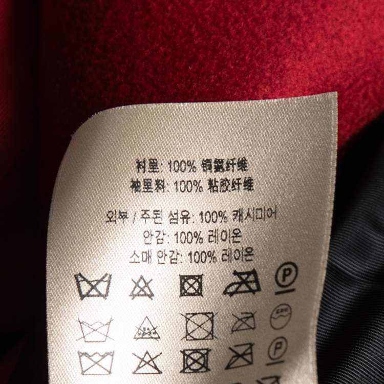 Pre Owned Burberry Red Cashmere Belted Trench Coat M