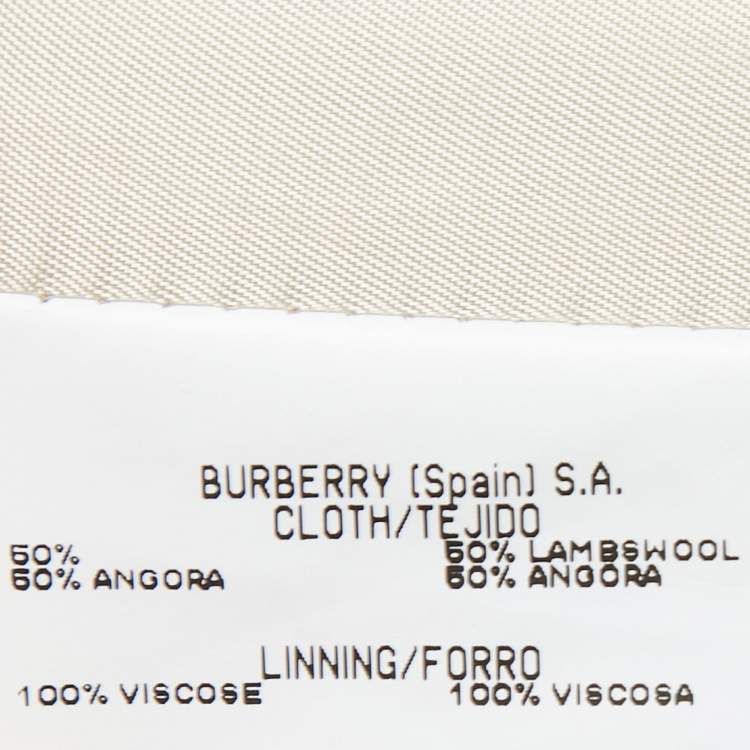 مملوكة مسبقًا Burberry Cream Wool & Cotton Belted Long Coat M
