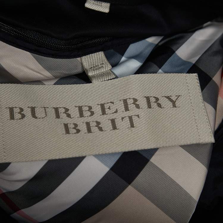 Pre Owned Burberry Brit Black Synthetic Bowpack Hooded Jacket M