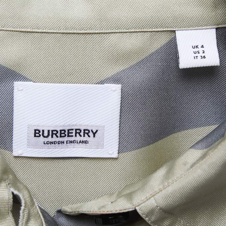 Pre Owned Burberry Multicolor Printed Silk Long Sleeve Shirt XS