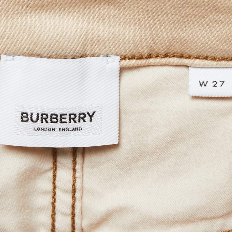 Pre Owned Burberry Beige Denim Slim-Fit Jeans M Waist 28"