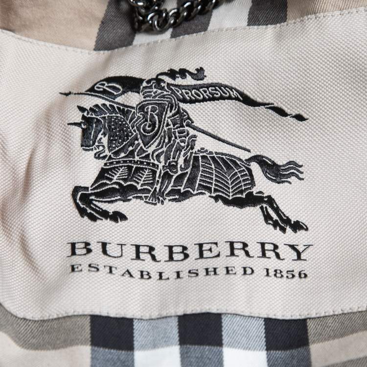 Pre Owned Burberry Beige Cotton Belted Double Breasted Coat M