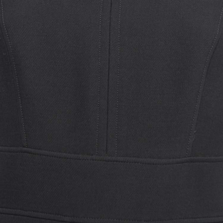 Pre Owned Burberry Black Crepe Wool Sleeveless Top M