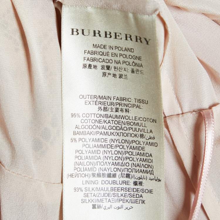 Pre Owned Burberry  Pink Lace Midi Dress M
