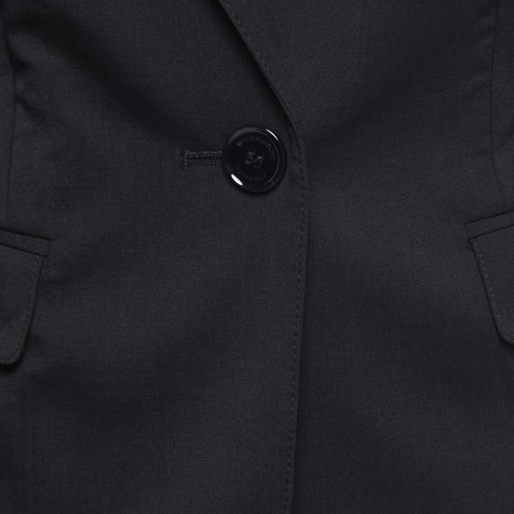 مملوكة مسبقًا Burberry Black Wool Single Breasted Blazer S