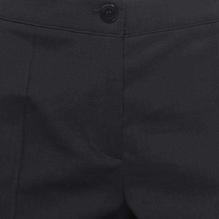Pre Owned Burberry Black Wool Flared Trousers S