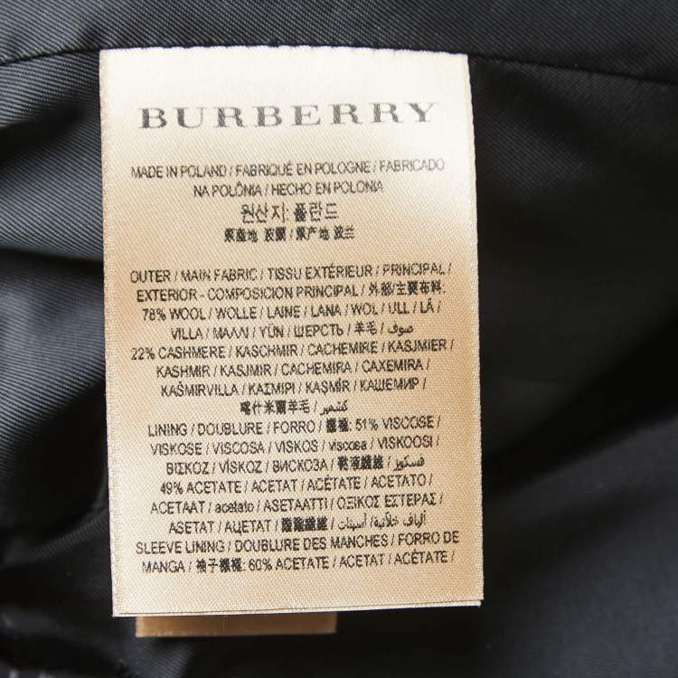 Pre Owned Burberry Grey Wool Belted Flared Trench Coat M