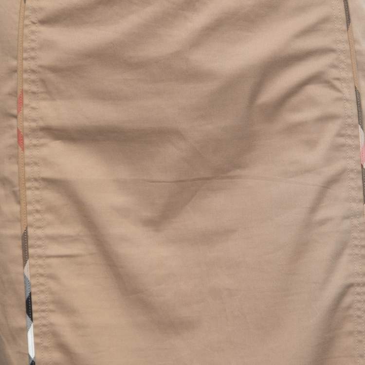 Pre Owned Burberry Beige Cotton Knee-Length Skirt S