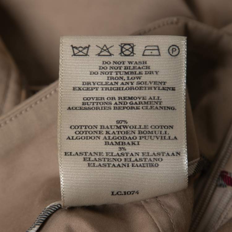 Pre Owned Burberry Beige Cotton Knee-Length Skirt S