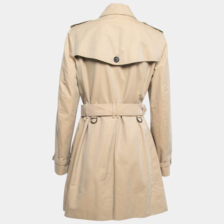 Pre Owned Burberry Beige Cotton Double Breasted Belted Trench Coat M