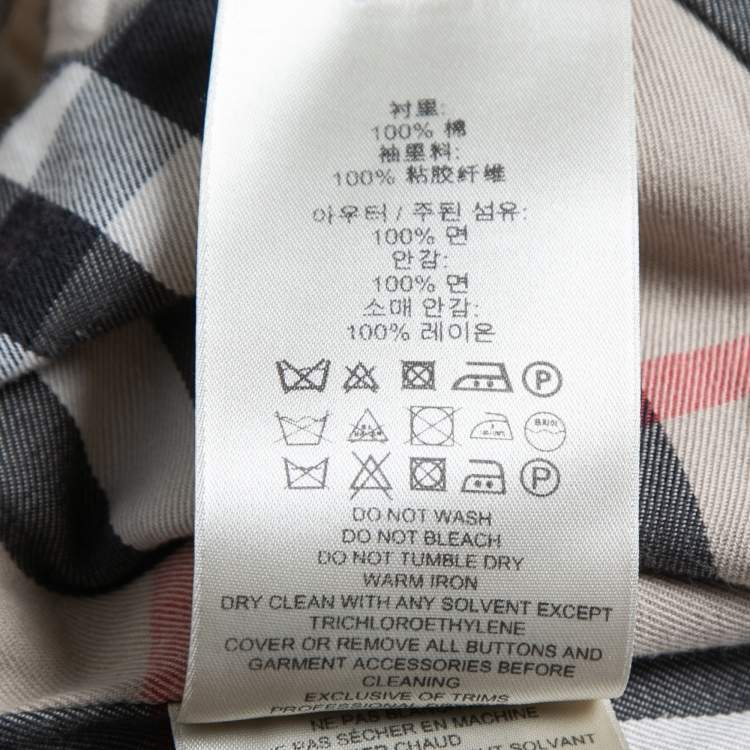 Pre Owned Burberry Beige Cotton Double Breasted Belted Trench Coat M