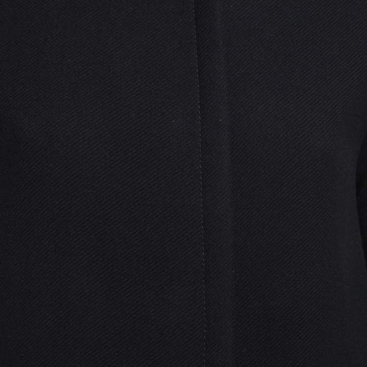 Pre Owned Burberry Black Wool Round Neck Coat XS