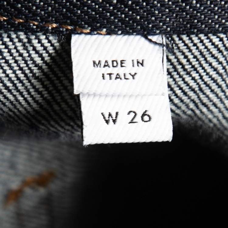 Pre Owned Burberry Dark Blue Denim High Waist Jeans S Waist 26"
