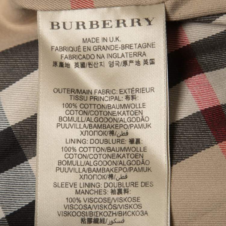 Pre Owned Burberry Pink Cotton Belted Trench Coat XS
