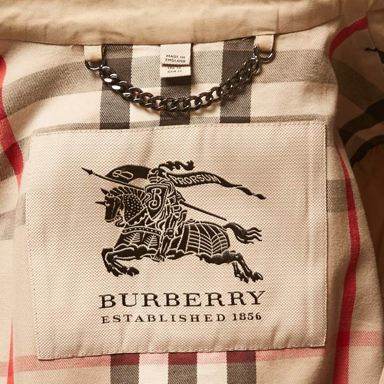 Pre Owned Burberry Beige Cotton Belted Trench Coat XS
