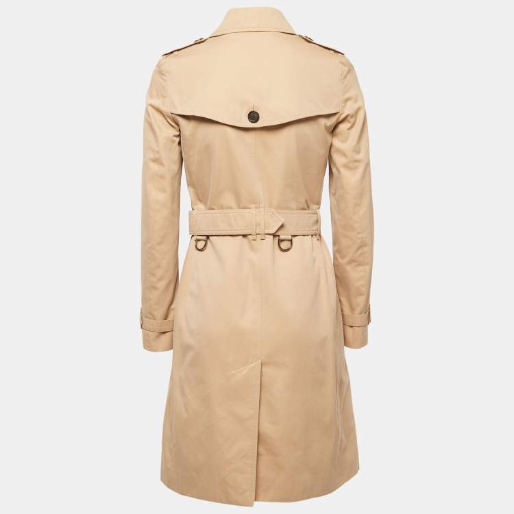 Pre Owned Burberry Beige Cotton Belted Trench Coat XS