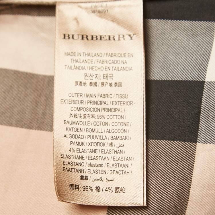 Pre Owned Burberry Beige Checked Cotton Buttoned Shirt XXS