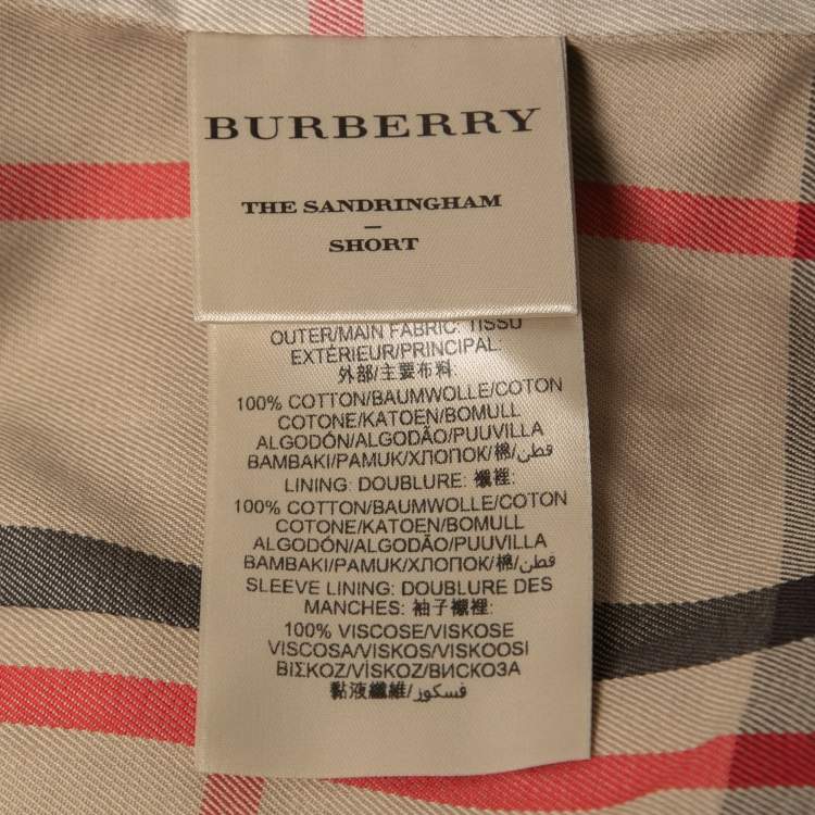 Pre Owned Burberry Red Cotton Double-Breasted Short Trench Coat M