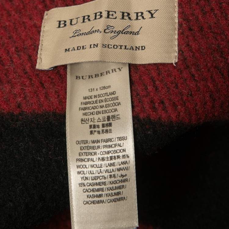 Pre Owned Burberry Multicolour Checkered Wool & Cashmere Poncho (ONE SIZE)