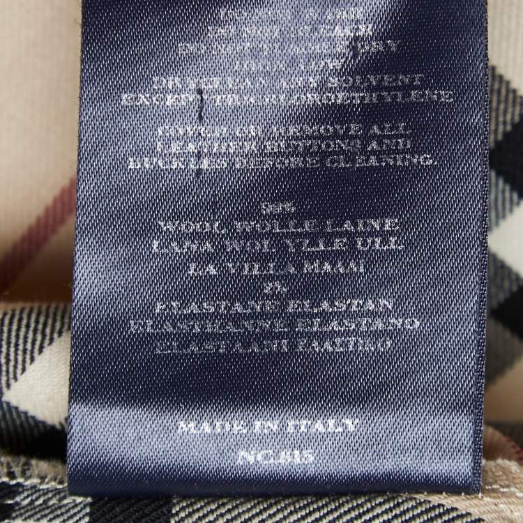 مملوكة مسبقًا Burberry Beige Checked Wool Button Front Shirt S