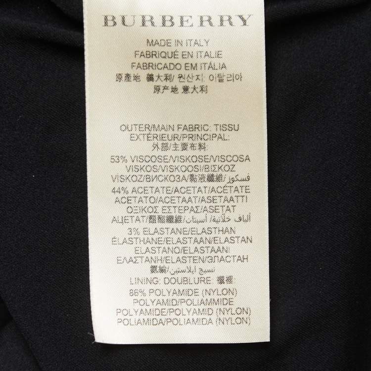 مملوكة مسبقًا Burberry Black/Navy Blue Crepe V-Neck Short Dress XS