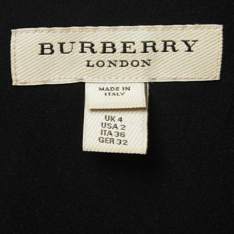 مملوكة مسبقًا Burberry Black/Navy Blue Crepe V-Neck Short Dress XS