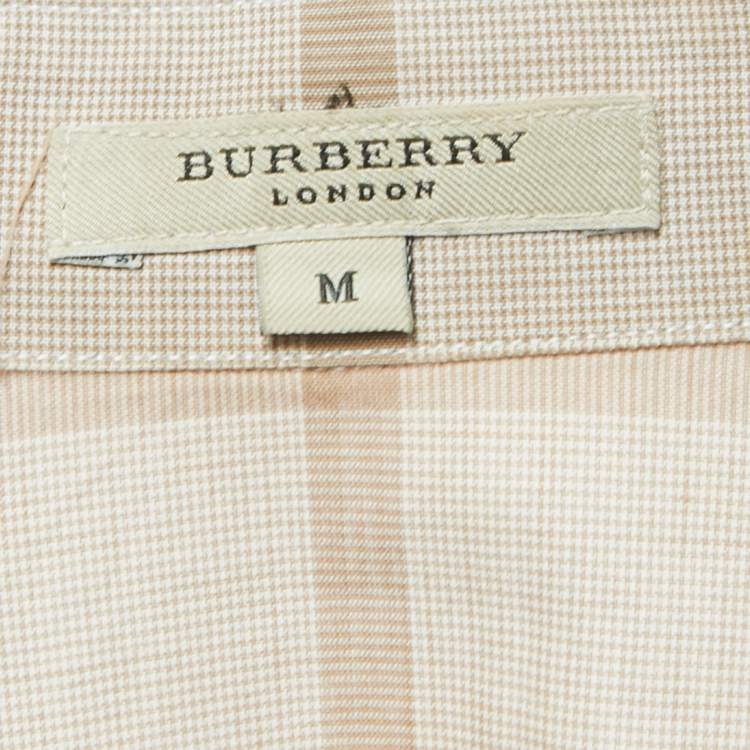 Pre Owned Burberry Brown Plaid Cotton Button Front Sleeveless Shirt M