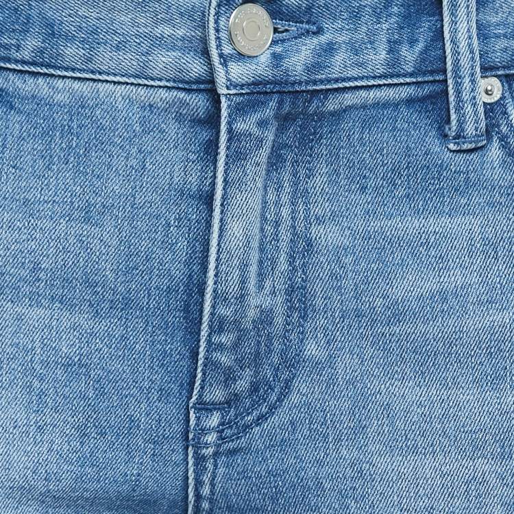 Pre Owned Burberry Blue Washed Denim Slim Crop Jeans S Waist 27"