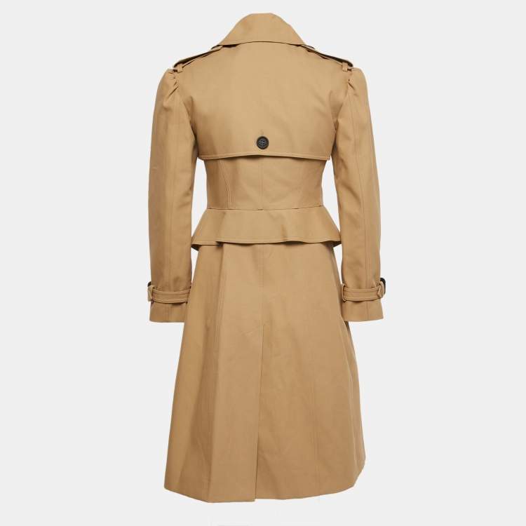Pre Owned Burberry Beige Gabardine Double Breasted Trench Coat S