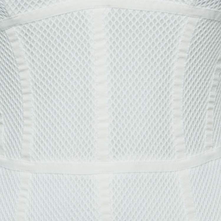 Pre Owned Burberry Off White Knit Flared Short Dress S