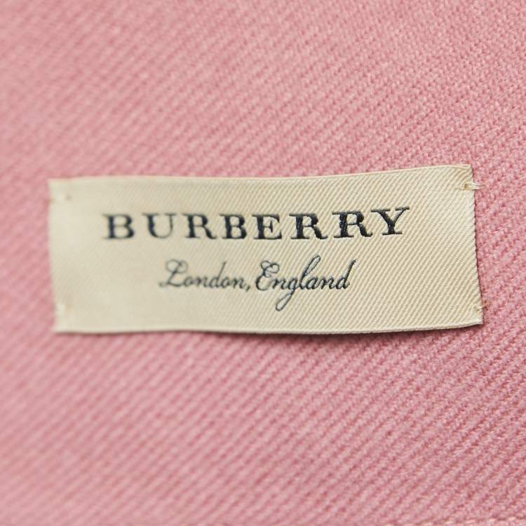 Pre Owned Burberry Pink Wool Poncho One Size