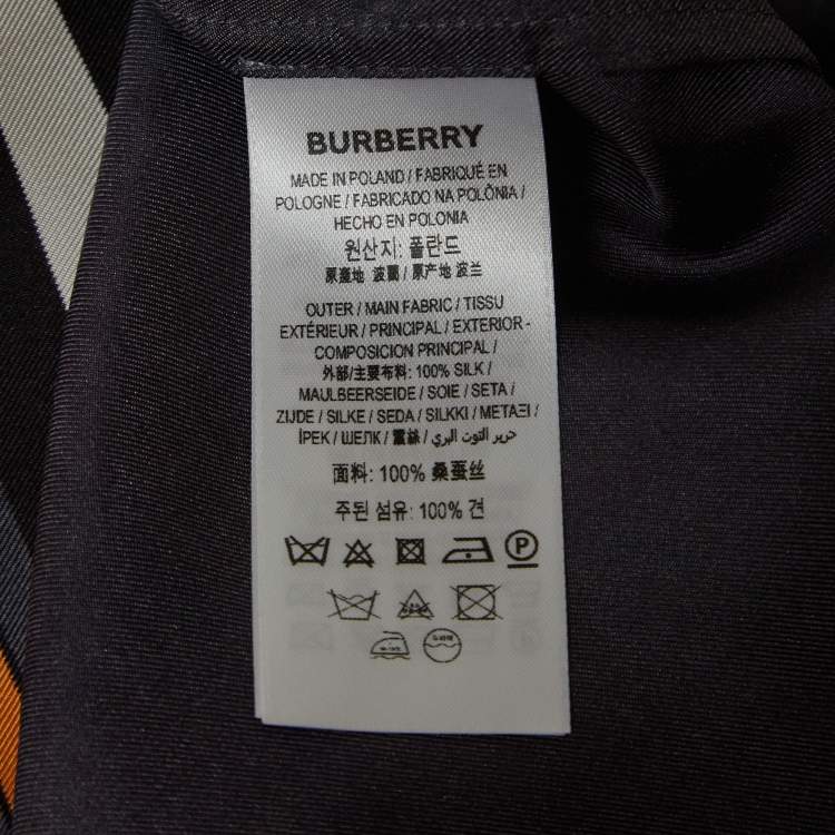 مملوكة مسبقًا Burberry Grey Arianna Print Silk Button Front Shirt S