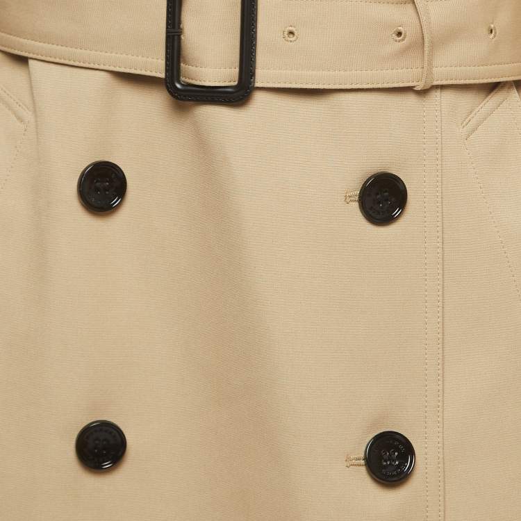 Pre Owned Burberry Beige Gabardine Belted Trench Coat M