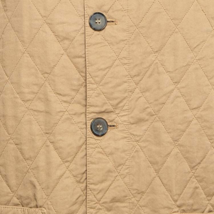 Pre Owned Burberry Beige Quilt Stitch Cotton Buttoned Jacket M