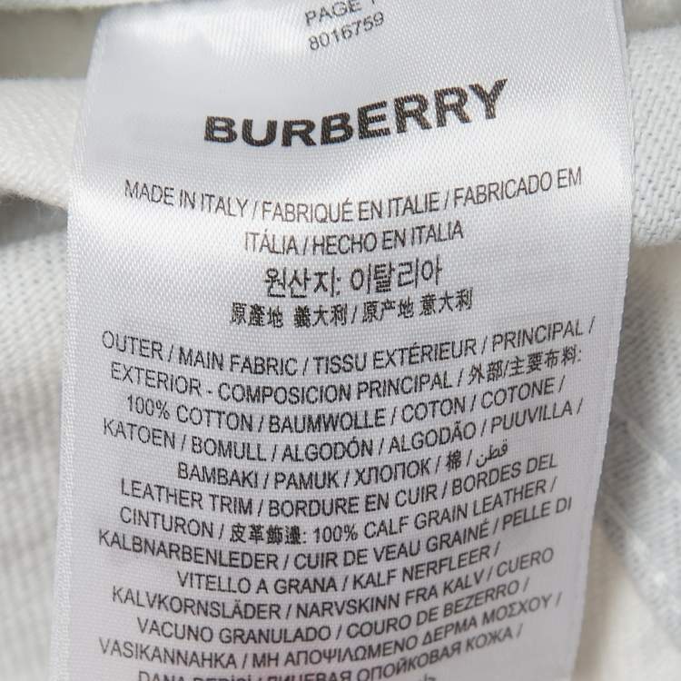 Pre Owned Burberry Black/White Print Denim Buttoned Jacket XS