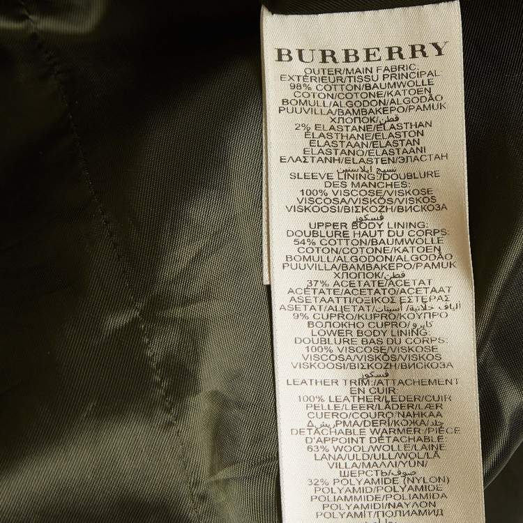 Pre Owned Burberry Brit Khaki Raccoon Fur Trimmed Detachable Hood and Warmer Parka Jacket M