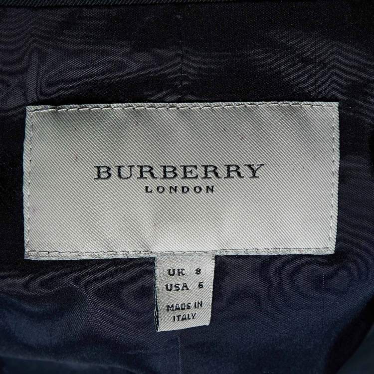 Pre Owned Burberry Black Wool Single Breasted Jacket S