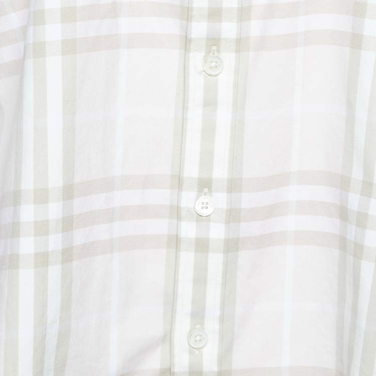 Pre Owned Burberry Light Pink Nova Check Cotton Button Front Shirt L