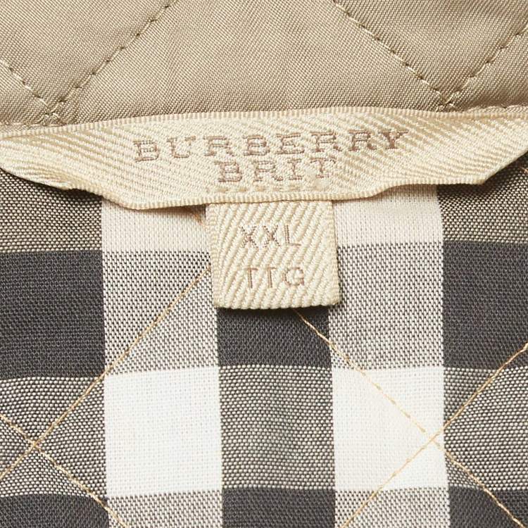 مملوكة مسبقًا Burberry Brit Beige Synthetic Diamond Quilted Ashurst Jacket XXL