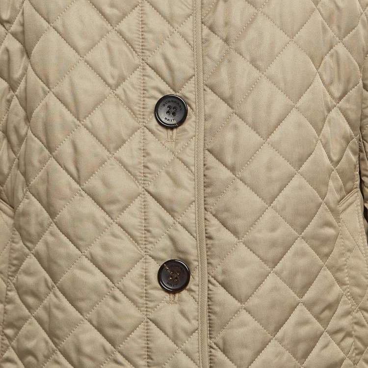مملوكة مسبقًا Burberry Brit Beige Synthetic Diamond Quilted Ashurst Jacket XXL