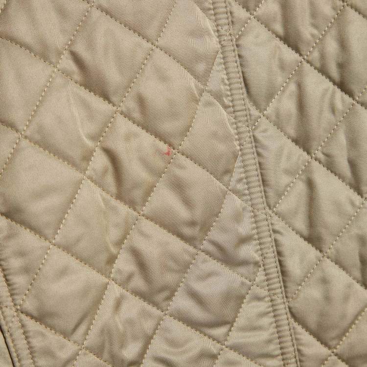 مملوكة مسبقًا Burberry Brit Beige Synthetic Diamond Quilted Ashurst Jacket XXL