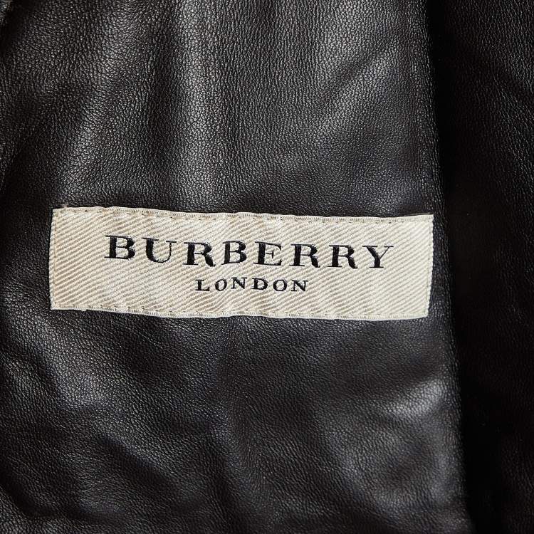 Pre Owned Burberry Brown Shearling Toggle Button Front Jacket S
