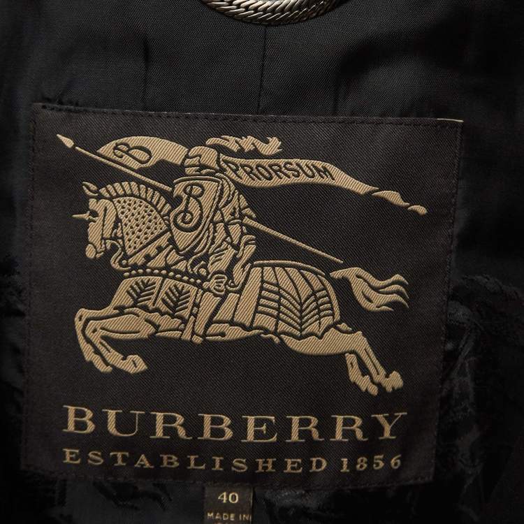 Pre Owned Burberry Black Cotton Double Breasted Trench Coat S
