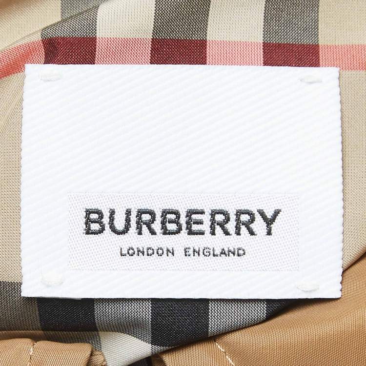 مملوكة مسبقًا Burberry Brown Synthetic Detachable Hood Trench Coat M