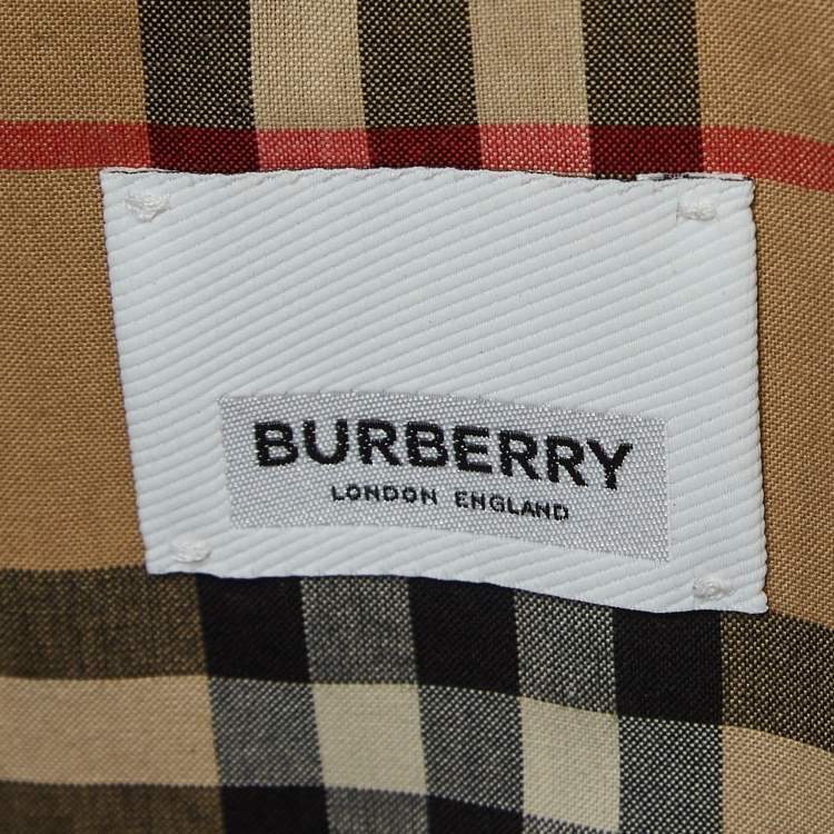 Pre Owned Burberry Black Gabardine Swingate Belted Trench Coat S