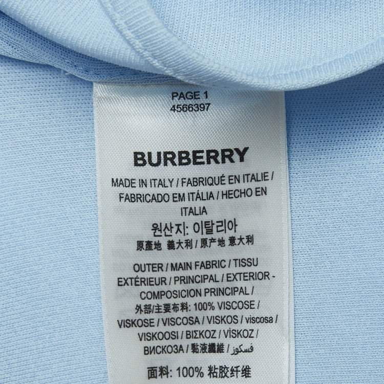 Pre Owned Burberry Blue Jersey Waist Tie-Up Shirt M