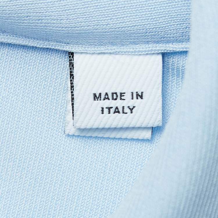Pre Owned Burberry Blue Jersey Waist Tie-Up Shirt M