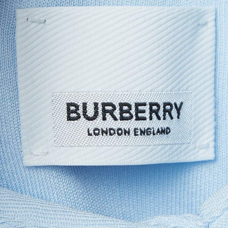 Pre Owned Burberry Blue Jersey Waist Tie-Up Shirt M