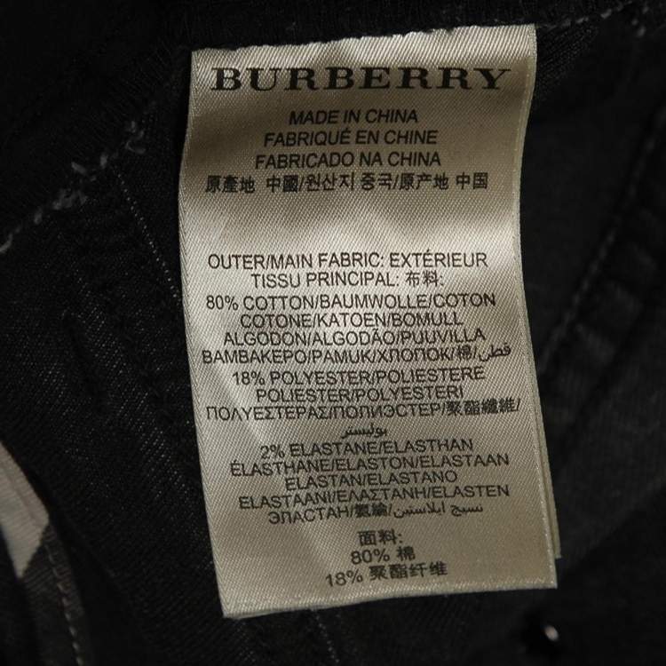 مملوكة مسبقًا Burberry London Charcoal Grey Denim Skinny Jeans S Waist 25"