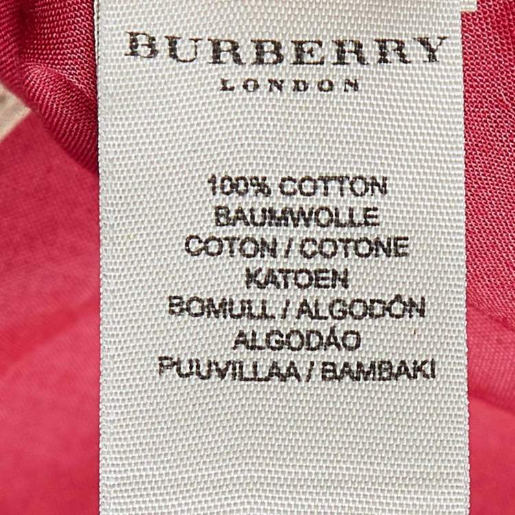 Pre Owned Burberry Coral Pink Cotton Sarong S